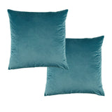 Bianca teal velvet pillowcases, 65 x 65 cm.