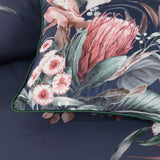 Bianca Balwyn Navy Cotton Sateen Botanical Quilt Cover Set Queen