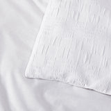 Bianca Cosmo White Soft Chenille Geometric Quilt Cover Set Queen