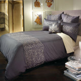 Bianca charcoal quilt cover, queen size.