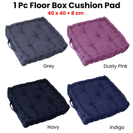 1 Pc Floor Box Cushion Pad 40 x 40+ 8 cm Grey