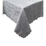 Jacquard Pattern Table Cloth Leaves Grey 180cm Round.