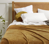 Gold blanket, queen size.
