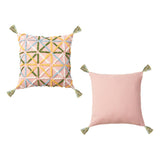 Accessorize blush filled square cushion.