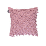 Pink cotton filled cushion.