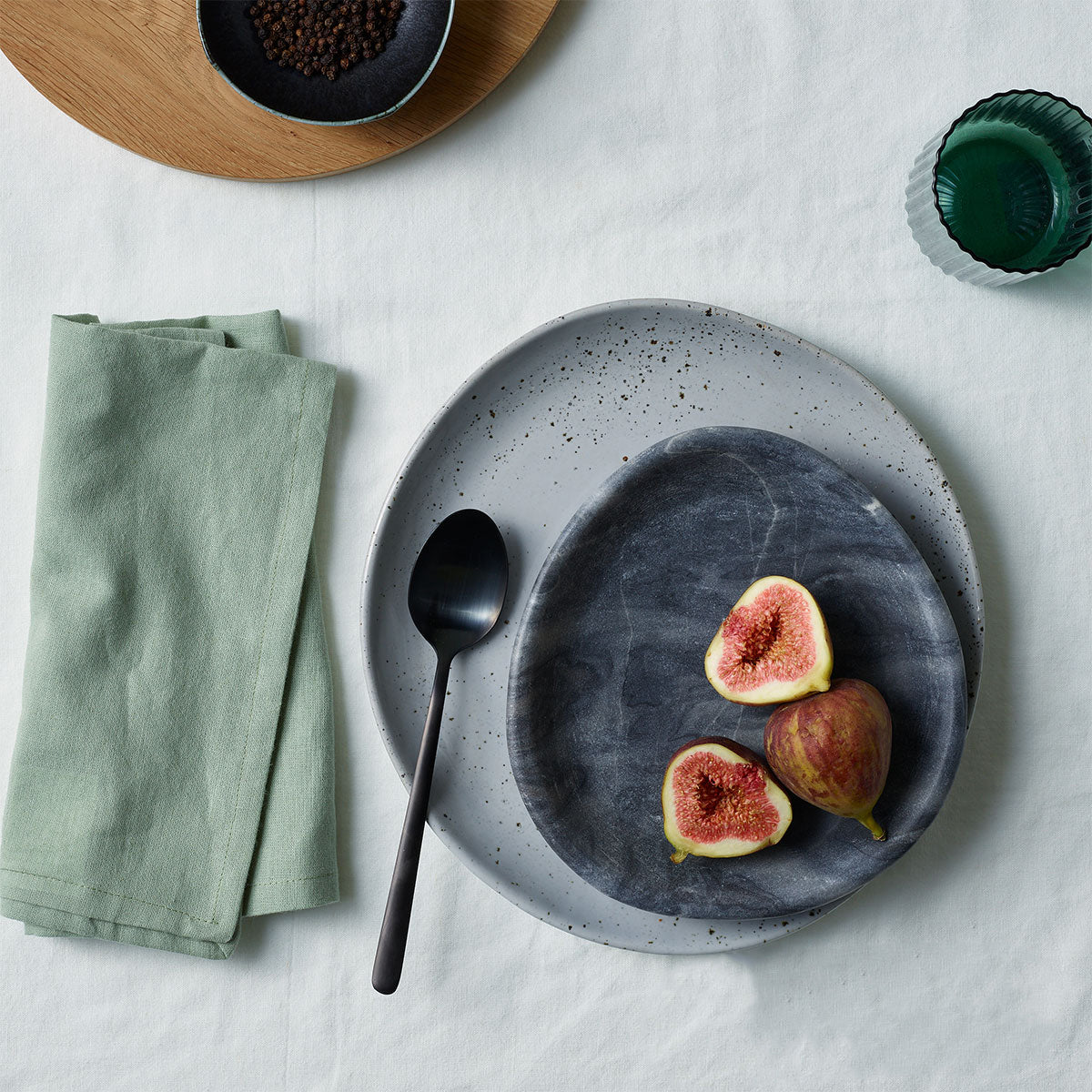 Vintage Design Homewares set of 4 washed linen cotton napkins in sage
