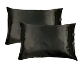 Accessorize black satin standard pillowcases.