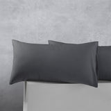 Charcoal polyester pillowcases, king size.