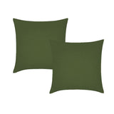 Olive linen pillowcases, 65 x 65cm, machine washable.