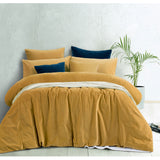 Vintage gold cotton quilt cover, king size.