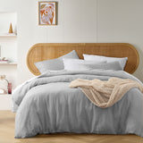 Silver linen quilt cover, king size, machine washable.