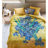 Yellow cotton sateen quilt cover, queen size.