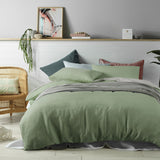 Sage linen quilt cover, super king size.