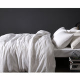 Vintage white linen quilt cover, single size.