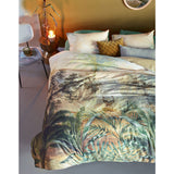 Green cotton sateen quilt cover, king size.