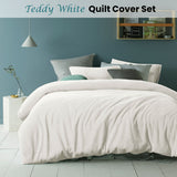 Accessorize Teddy White Quilt Cover Set Double