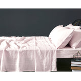 Blush linen sheet, super king size.
