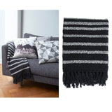 Bedding House Honshu black cotton throw rug.