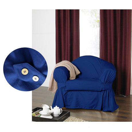 IDC Homewares Cotton Sofa Cover Navy 1 Seater 54 x 245 cm