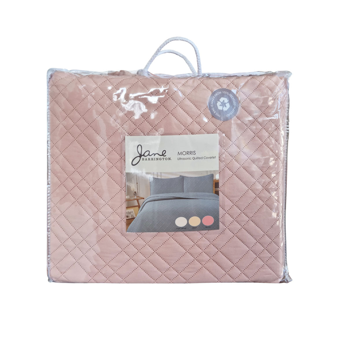 Blush reversible coverlet, queen size, reversible, so either side can face up.