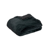 Charcoal faux fur throw.