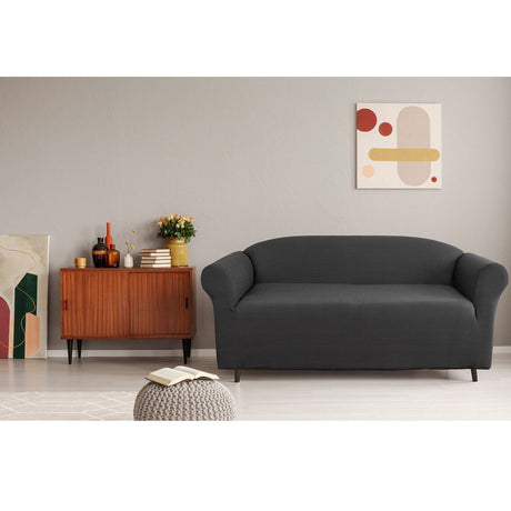 Elan Cambridge Extra-stretch Couch Cover Steel Two Seater Steel
