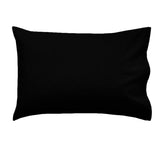 Black polyester pillowcase, 53 x 78 cm, queen size.