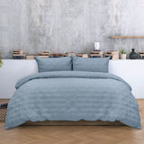 Ardor Carter Mineral Blue Embossed Vintage Washed Geometric Quilt Cover Set Queen