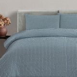Ardor Rowe Teal Textured Seersucker Quilt Cover Set Queen