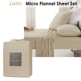 Ardor Micro Flannel Sheet Set Latte Single