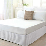 White quilted bed valances, double size.