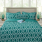 Ramesses Alena Teal 4 Pcs Ultrasonic Comforter Set Queen