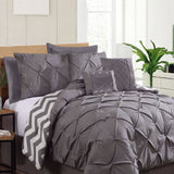 Ramesses charcoal comforter, 7 piece, king size.