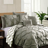 Ramesses grey comforter, 7 piece, queen size.