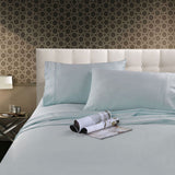 Kingtex blue cotton bed sheets, king size.