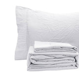 Ramesses White Pebble Wash Linen Look Alternative Sheet Set Single