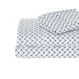 Navy egyptian cotton printed sheet, single size.