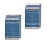 Ladelle blue cotton kitchen towels, set of 6.