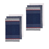 Ladelle navy cotton kitchen towels, set of 6.