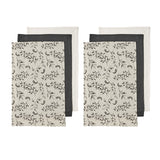 Charcoal cotton kitchen towels, set of 6.