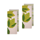 Ladelle green cotton kitchen towels, set of 4.