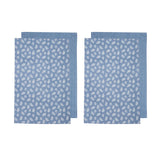 Ladelle Set of 4 Homespun Cotton Kitchen Tea Towels 50 x 70 cm Denim