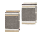 Charcoal cotton kitchen towels, set of 4.