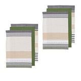 Ladelle green cotton kitchen towels, set of 6.