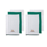 Ladelle green cotton kitchen towels, set of 6.