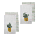 Ladelle yellow cotton kitchen towels, set of 4.