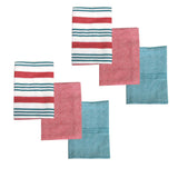 Ladelle red cotton kitchen towels, set of 6.