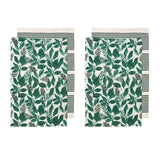 Ladelle green cotton kitchen towels, set of 4.