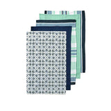 Ladelle navy cotton kitchen towels, set of 5.