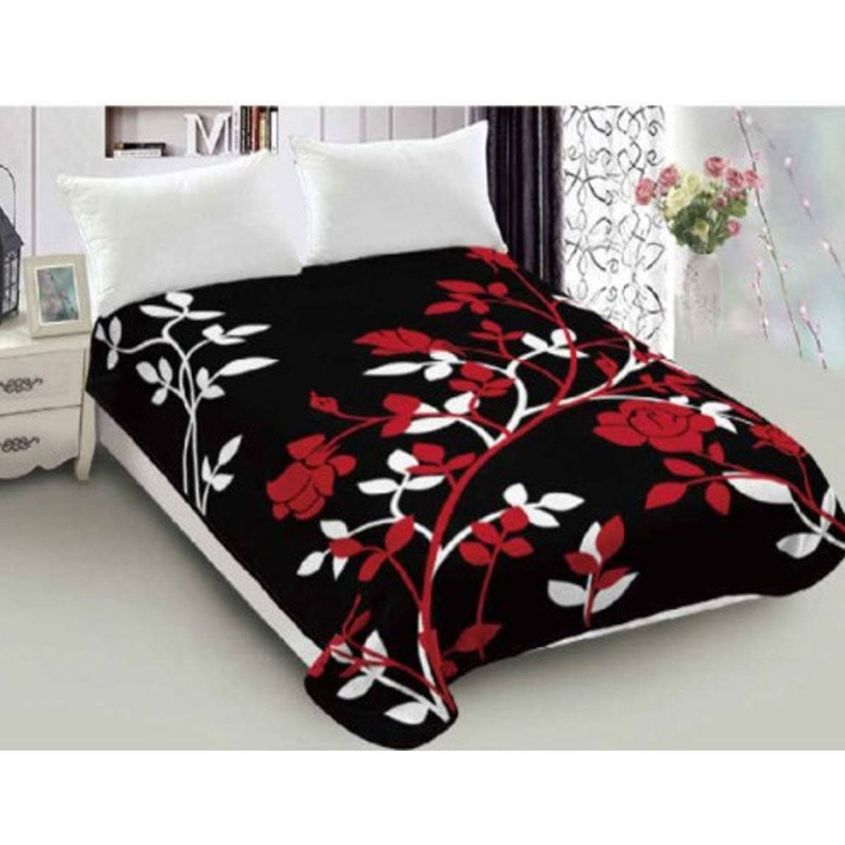 Lylac Homewares 800GSM Luxury Reversible Mink Blanket Flore Queen